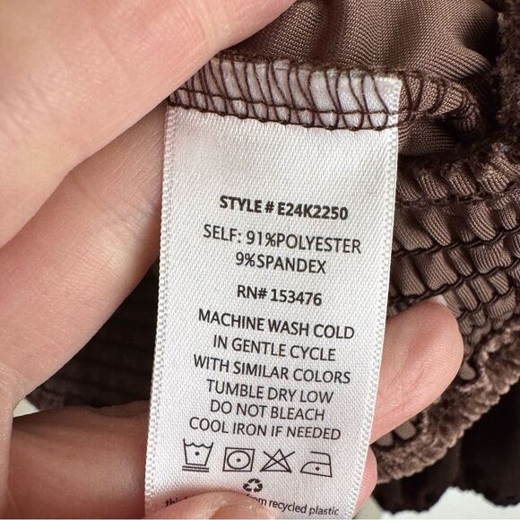 Evereve Kenna Velour  V-neck Surplice Wrap Brown Top - Picture 5 of 6